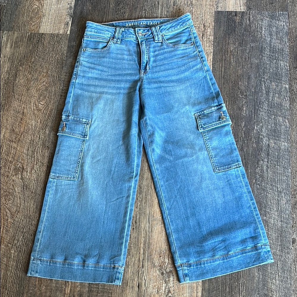 American Eagle Outfitters Blue Wide Leg Jeans